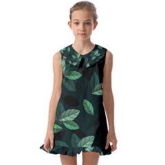 Foliage Kids  Pilgrim Collar Ruffle Hem Dress