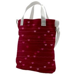 Hearts Valentine Love Background Canvas Messenger Bag by Proyonanggan