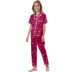 Hearts Valentine Love Background Kids  Satin Short Sleeve Pajamas Set by Proyonanggan