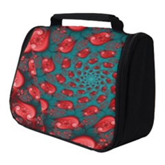 Fractal Red Spiral Abstract Art Full Print Travel Pouch (small) by Proyonanggan