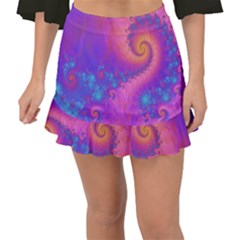 Fractal Art Artwork Magical Purple Fishtail Mini Chiffon Skirt by Proyonanggan