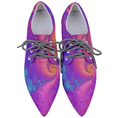 Fractal Art Artwork Magical Purple Pointed Oxford Shoes by Proyonanggan