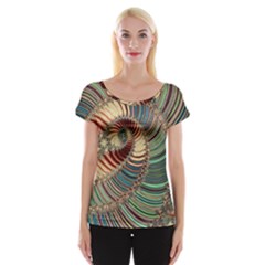 Fractal Strange Unknown Abstract Cap Sleeve Top