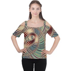Fractal Strange Unknown Abstract Cutout Shoulder T-shirt