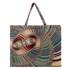 Fractal Strange Unknown Abstract Zipper Large Tote Bag