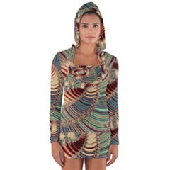 Fractal Strange Unknown Abstract Long Sleeve Hooded T-shirt by Proyonanggan