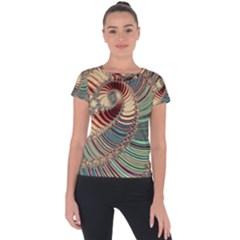 Fractal Strange Unknown Abstract Short Sleeve Sports Top  by Proyonanggan