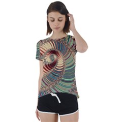 Fractal Strange Unknown Abstract Short Sleeve Open Back T-shirt by Proyonanggan