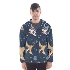 Space Theme Art Pattern Design Wallpaper Men s Hooded Windbreaker by Proyonanggan