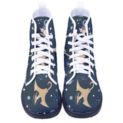 Space Theme Art Pattern Design Wallpaper Kid s High-top Canvas Sneakers by Proyonanggan