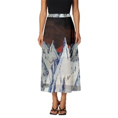 Abstract Painting Cold Temperature Snow Nature Classic Midi Chiffon Skirt by Grandong