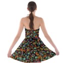 Multicolored Doodle Abstract Colorful Multi Colored Strapless Bra Top Dress View2