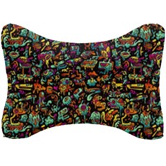 Multicolored Doodle Abstract Colorful Multi Colored Seat Head Rest Cushion