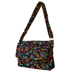 Multicolored Doodle Abstract Colorful Multi Colored Full Print Messenger Bag (S)