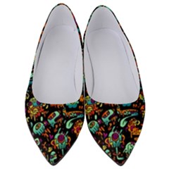 Multicolored Doodle Abstract Colorful Multi Colored Women s Low Heels