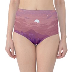 Aesthetic Pixel Art Landscape Classic High-waist Bikini Bottoms