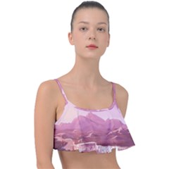 Aesthetic Landscape Vintage Cartoon Frill Bikini Top