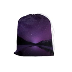 Dark Purple Aesthetic Landscape Drawstring Pouch (large)