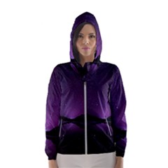 Dark Purple Aesthetic Landscape Women s Hooded Windbreaker