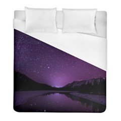 Dark Purple Aesthetic Landscape Duvet Cover (full/ Double Size)