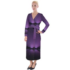 Dark Purple Aesthetic Landscape Velvet Maxi Wrap Dress