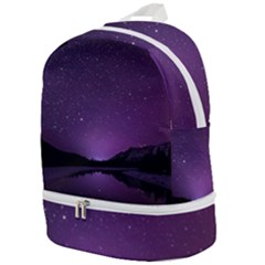 Dark Purple Aesthetic Landscape Zip Bottom Backpack by Sarkoni