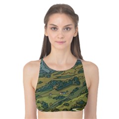 Anime Scenery Drawing Sky Landscape Cloud Cartoon Tank Bikini Top