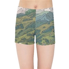 Anime Scenery Drawing Sky Landscape Cloud Cartoon Kids  Sports Shorts by Sarkoni