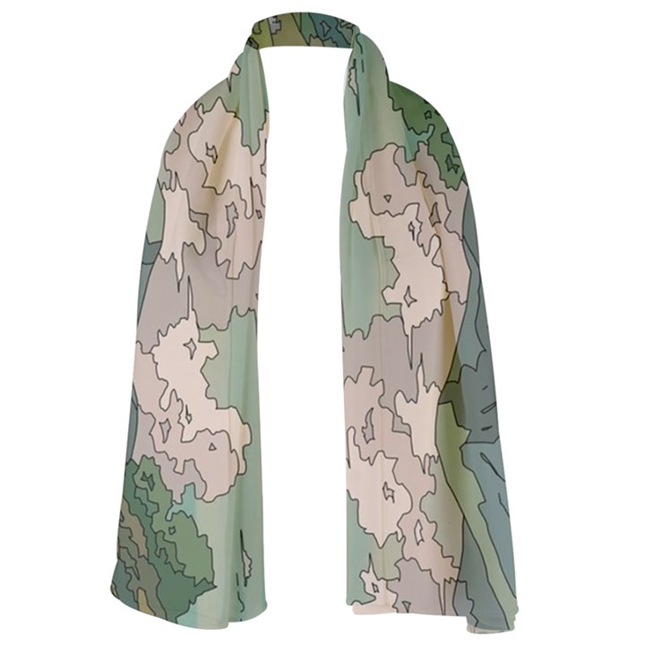 Anime Scenery Drawing Sky Landscape Cloud Cartoon Lightweight Scarf 