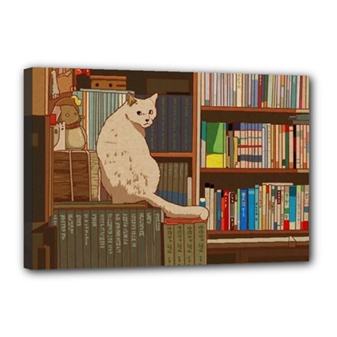 Library Aesthetic Canvas 18  X 12  (stretched) by Sarkoni