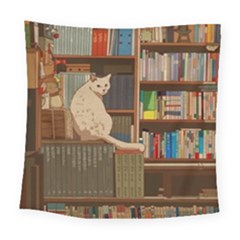 Library Aesthetic Square Tapestry (large) by Sarkoni