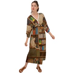 Library Aesthetic Grecian Style  Maxi Dress by Sarkoni