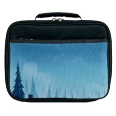 Winter Scenery Minimalist Night Landscape Lunch Bag