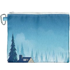 Winter Scenery Minimalist Night Landscape Canvas Cosmetic Bag (xxxl)