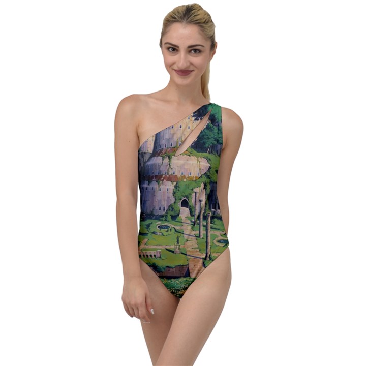 Painting Scenery To One Side Swimsuit