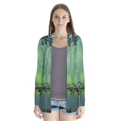 Trees Forest Artwork Nature Beautiful Landscape Drape Collar Cardigan