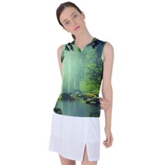 Trees Forest Artwork Nature Beautiful Landscape Women s Sleeveless Sports Top