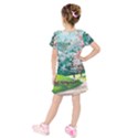 Anime Scenery Landscape Kids  Short Sleeve Velvet Dress View2