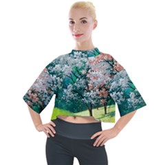 Anime Scenery Landscape Mock Neck T-shirt