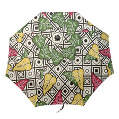 Leaves Foliage Batik Seamless Folding Umbrellas