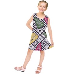 Leaves Foliage Batik Seamless Kids  Tunic Dress