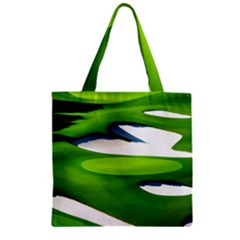 Golf Course Par Green Zipper Grocery Tote Bag