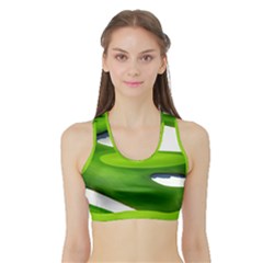 Golf Course Par Green Sports Bra With Border by Sarkoni