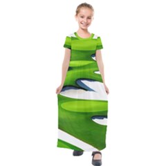 Golf Course Par Green Kids  Short Sleeve Maxi Dress by Sarkoni