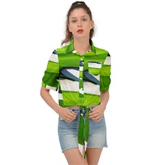 Golf Course Par Green Tie Front Shirt  by Sarkoni