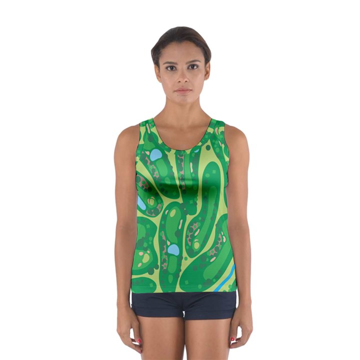 Golf Course Par Golf Course Green Sport Tank Top 