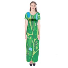 Golf Course Par Golf Course Green Short Sleeve Maxi Dress