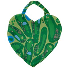 Golf Course Par Golf Course Green Giant Heart Shaped Tote by Sarkoni