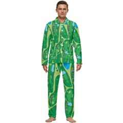 Golf Course Par Golf Course Green Men s Long Sleeve Velvet Pocket Pajamas Set by Sarkoni