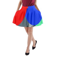 Abstract Circles, Art, Colorful, Colors, Desenho, Modern A-line Pocket Skirt by nateshop